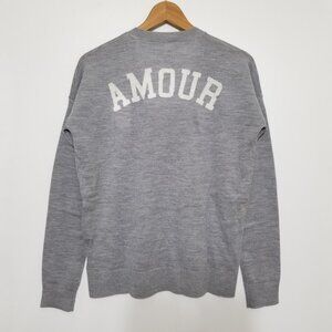 NWT Zadig & Voltaire Happy AMOUR Merino Wool V-Neck Sweater in Grey Size S, M